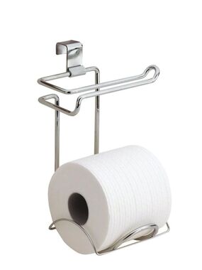 iDesign Classico Over-the-Tank Toilet Paper Holder Steel Chrome Bathroom Storage